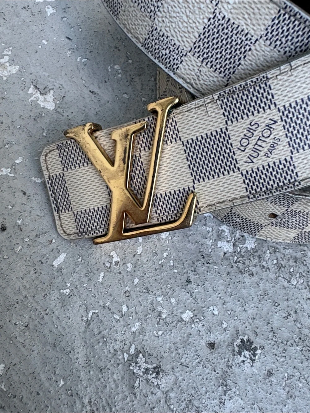 Louis Vuitton Damier Azur men’s belt